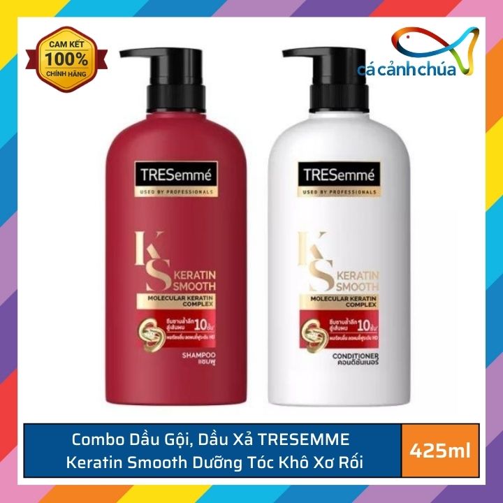 Shampoo, oil exhaust TRESemme Keratin Smooth nourishing hair drying fiber tangled into fine smooth silky 425ml-Thailand