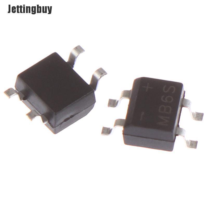 Jettingbuy 50pcs MB6S 600V 0.5A SOP-4 Rectifier Diode Bridge Patch Bridge Stack Ultra-thin
