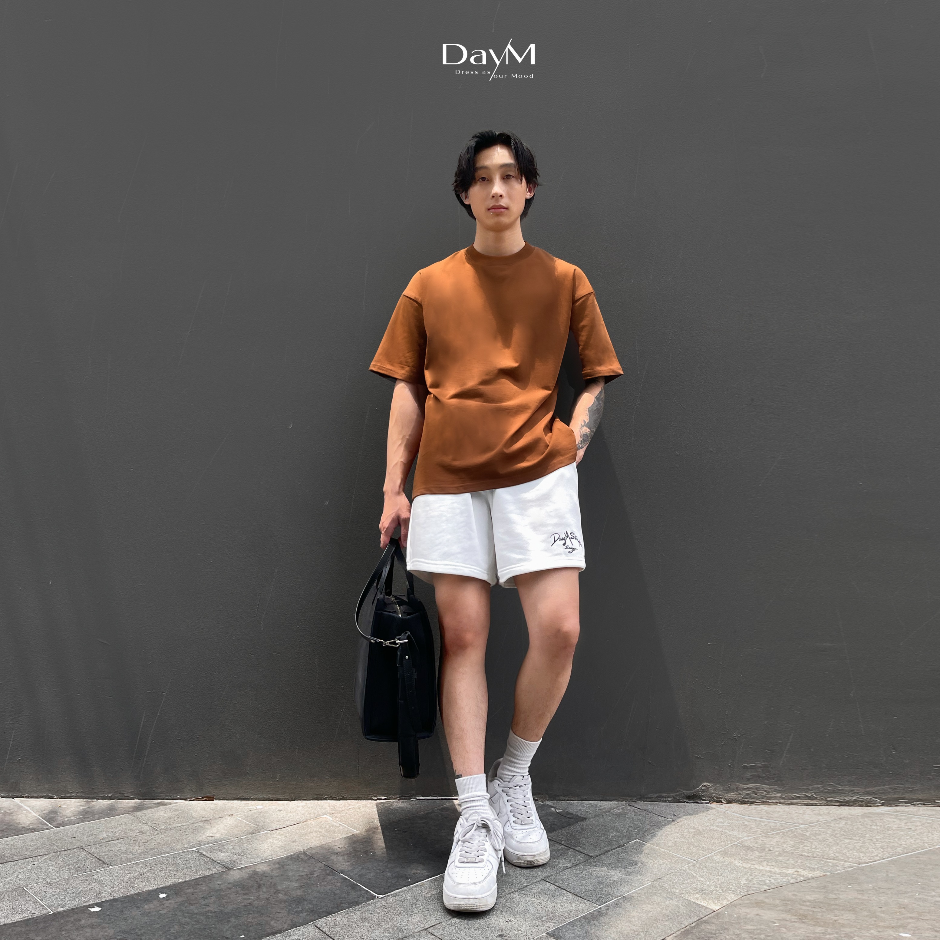 Áo thun nam DayM | Basic Tee Version 2 - Form Âu, oversize, 100% cotton co giãn 2 chiều thoáng mát, 250gsm