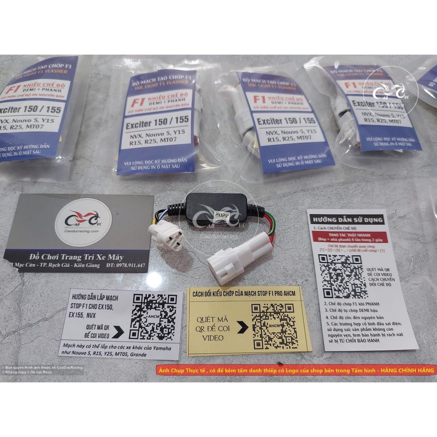 HÀNG MỚI VỀ - Mạch stop chớp F1 nhiều chế độ mẫu mới 2022 cho EX150 EX155 NVX NOUVO 5 , Y15 , R15, R25 MT07