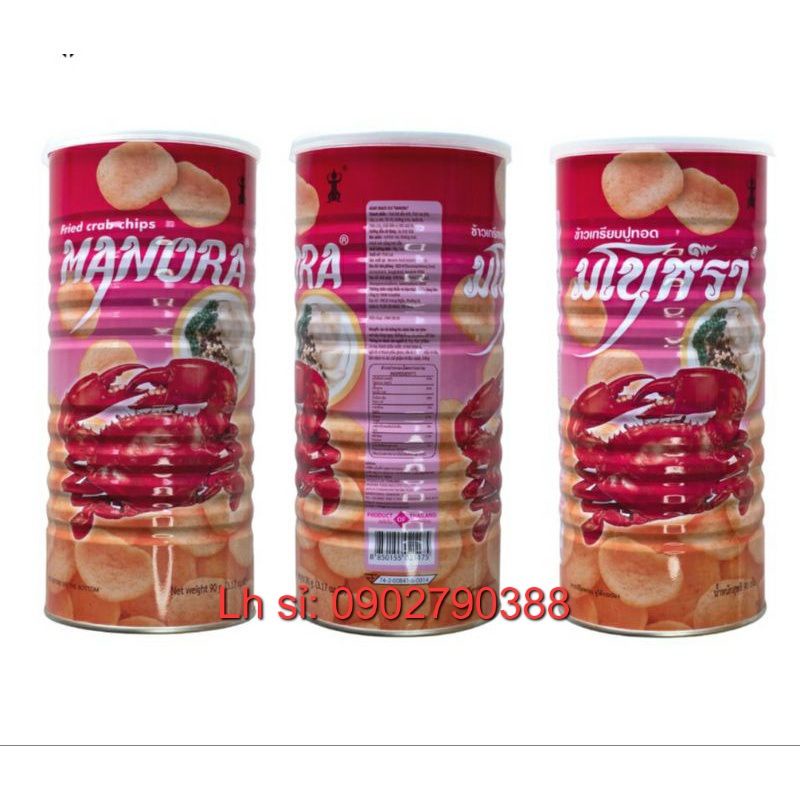 Bánh Snack Tôm/Cua MANORA 90g Lon Đỏ/Hồng [Hàng Nhập Thái Lan]