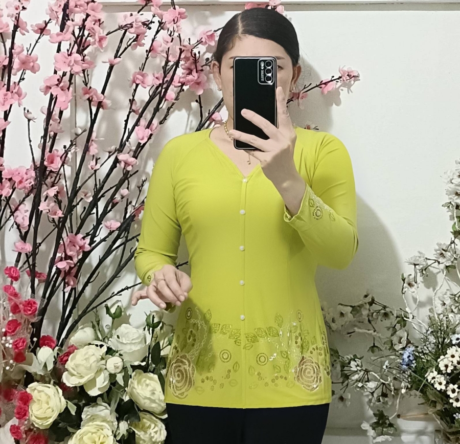 Áo Bà Ba Hoa Đá_B2 - Áo Lẻ (Không Quần)