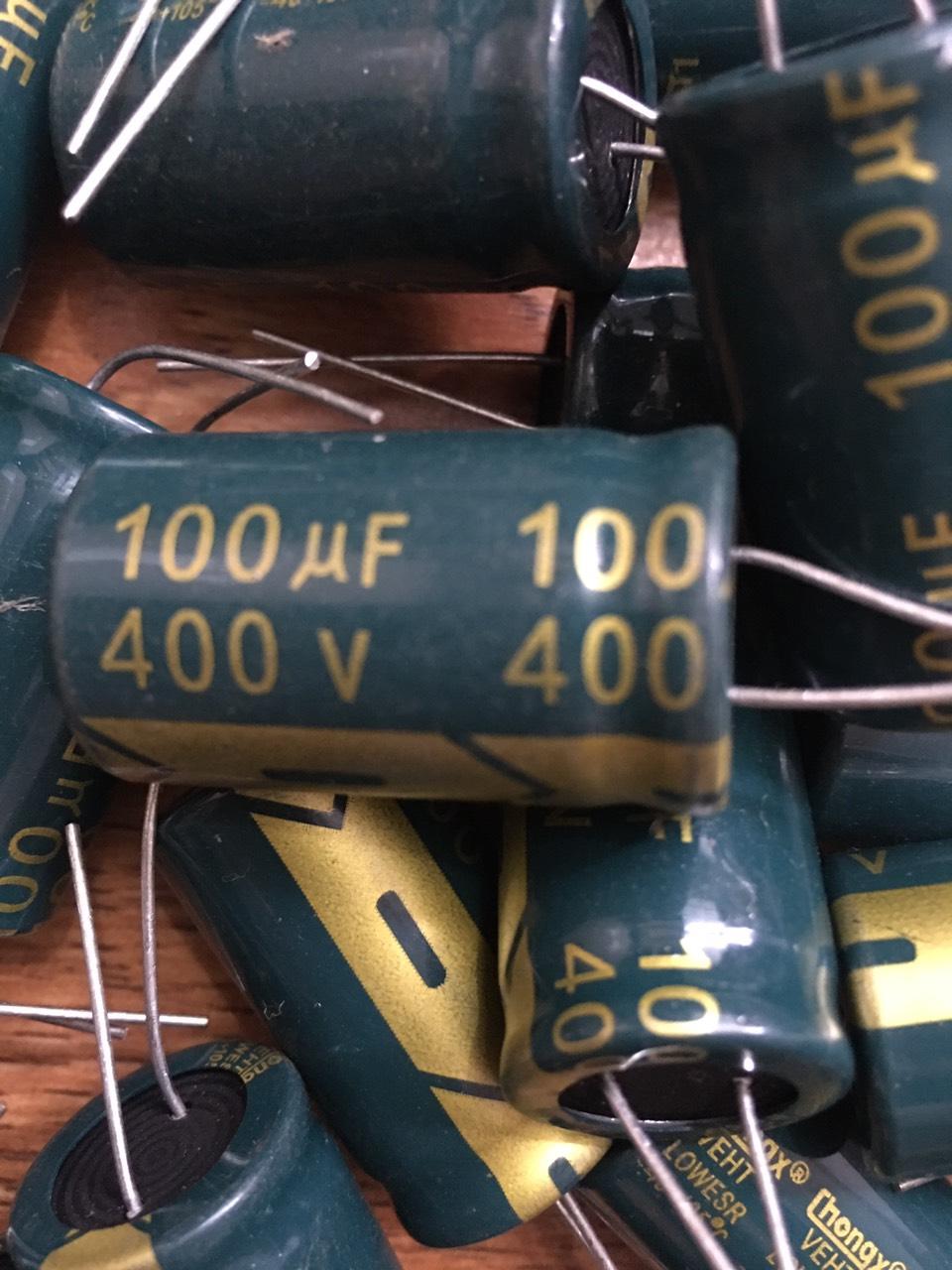 Bộ 10 tụ hóa 400v 100uf, linh kiện điện tử