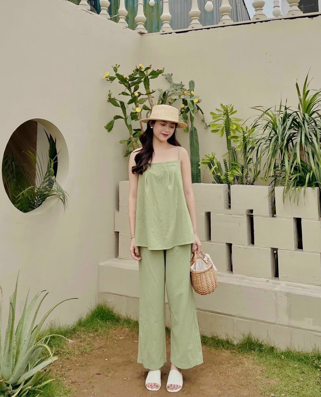 [ SIÊU HOT] Sét Bộ Nữ, Sét Áo Hai Dây Mix Quần Đẹp Chất Đũi Lụa Mềm Siêu Mát TP