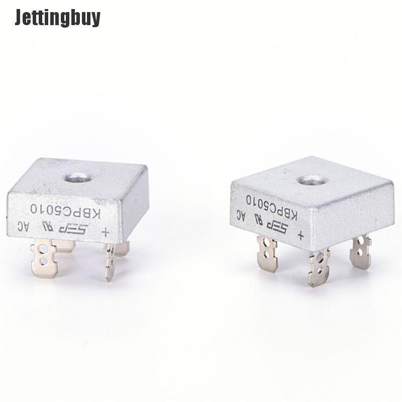 Jettingbuy Bộ chỉnh lưu cầu điốt một pha vỏ kim loại 50A 1000V KBPC5010