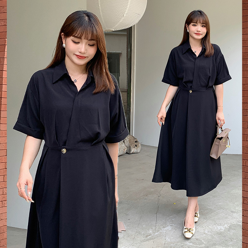 Đầm Big Size (50KG-95KG) Dáng Dài Cúc Eo Form Xòe