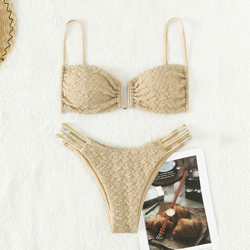 Bikini nâu trà phối khoen mẫu mới