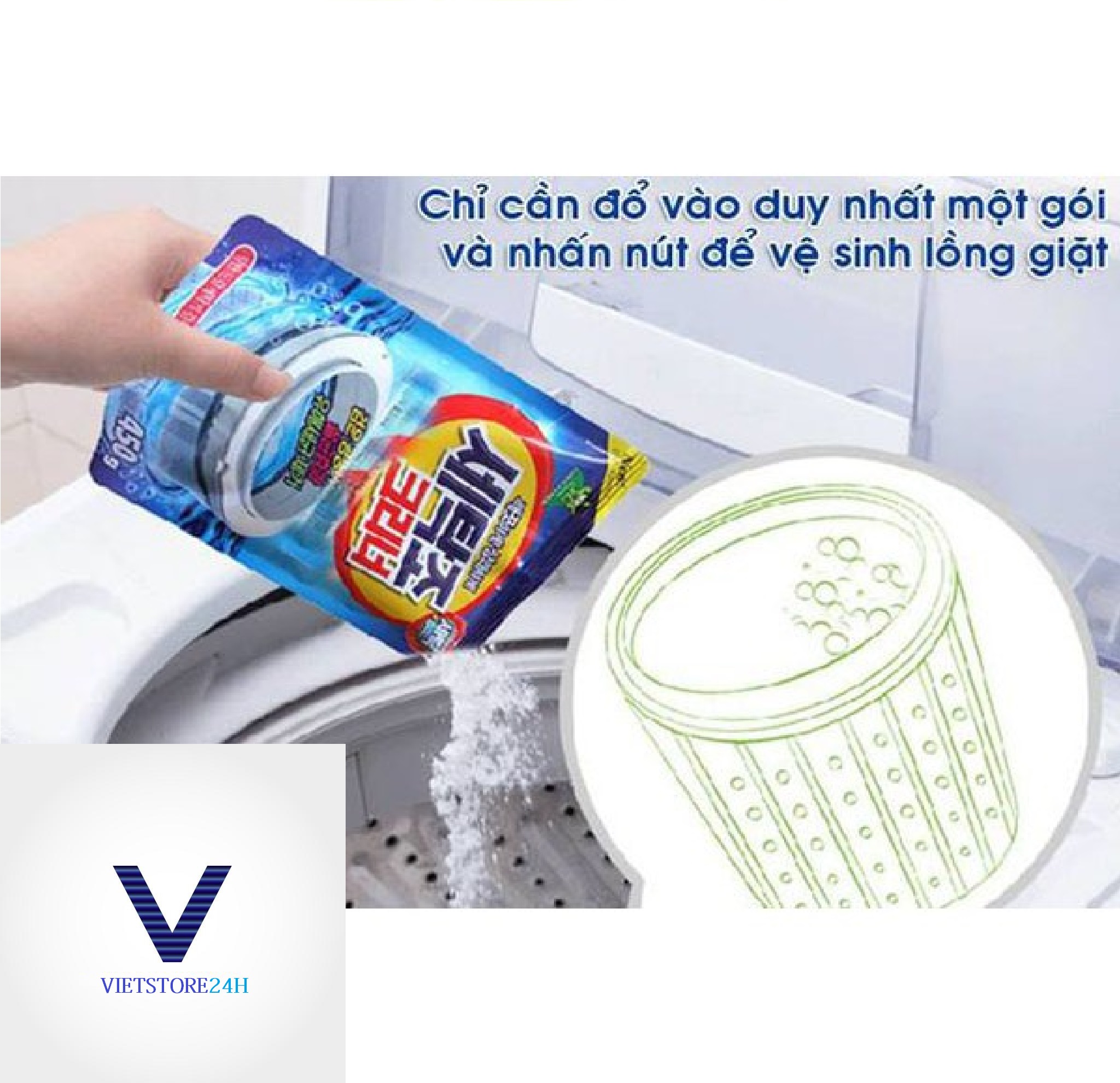 Bột tẩy vệ sinh lòng máy giặt 450g Hàn Quốc ( LOẠI 1 )