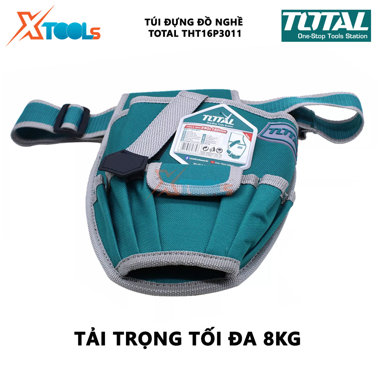 Túi đựng đồ nghề TOTAL THT16P3011 giỏ đựng công cụ kích thước L290xW190mm chất liệu polyeste 600D tải trọng tối đa 8kg XTOOLs