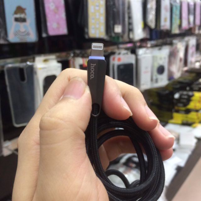 Cáp Sạc Dây Dù Hoco U35 Tự Ngắt Cho Iphone