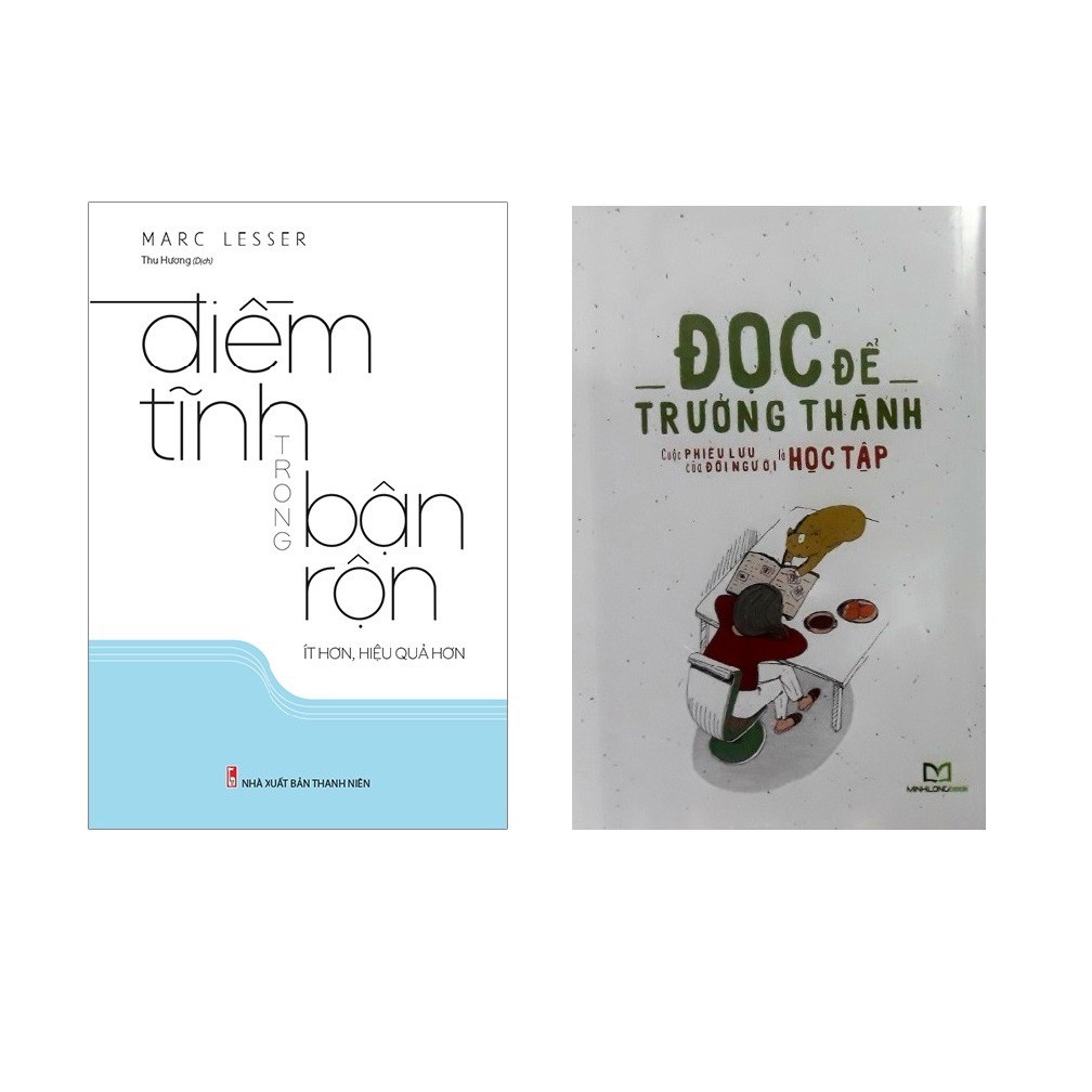 Sách - combo điềm tĩnh trong bận rộn ít hơn, hiệu quả hơn + đọc để trưởng thành