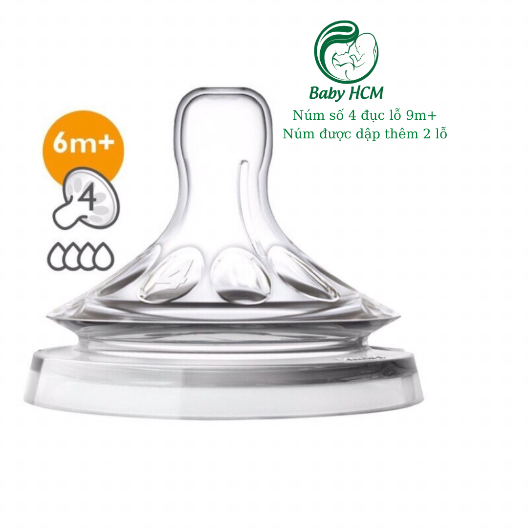 Núm ti thay bình sữa Philips AVENT Natural đủ size[0-5]