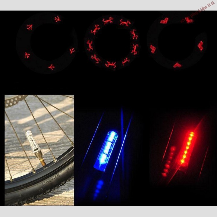 [HCM]Bộ 2 đèn led chạy chữ gắn van xe độc đáo