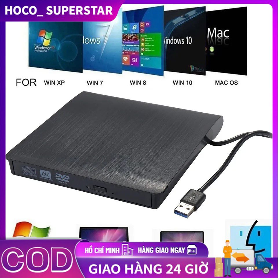 Ổ ghi dvd rw cd gắn ngoài mỏng usb 3.0 tiện dụng đầu đọc đầu đọc ổ đĩa quang cho máy tính xách tay pc dvd burner dvd portatil