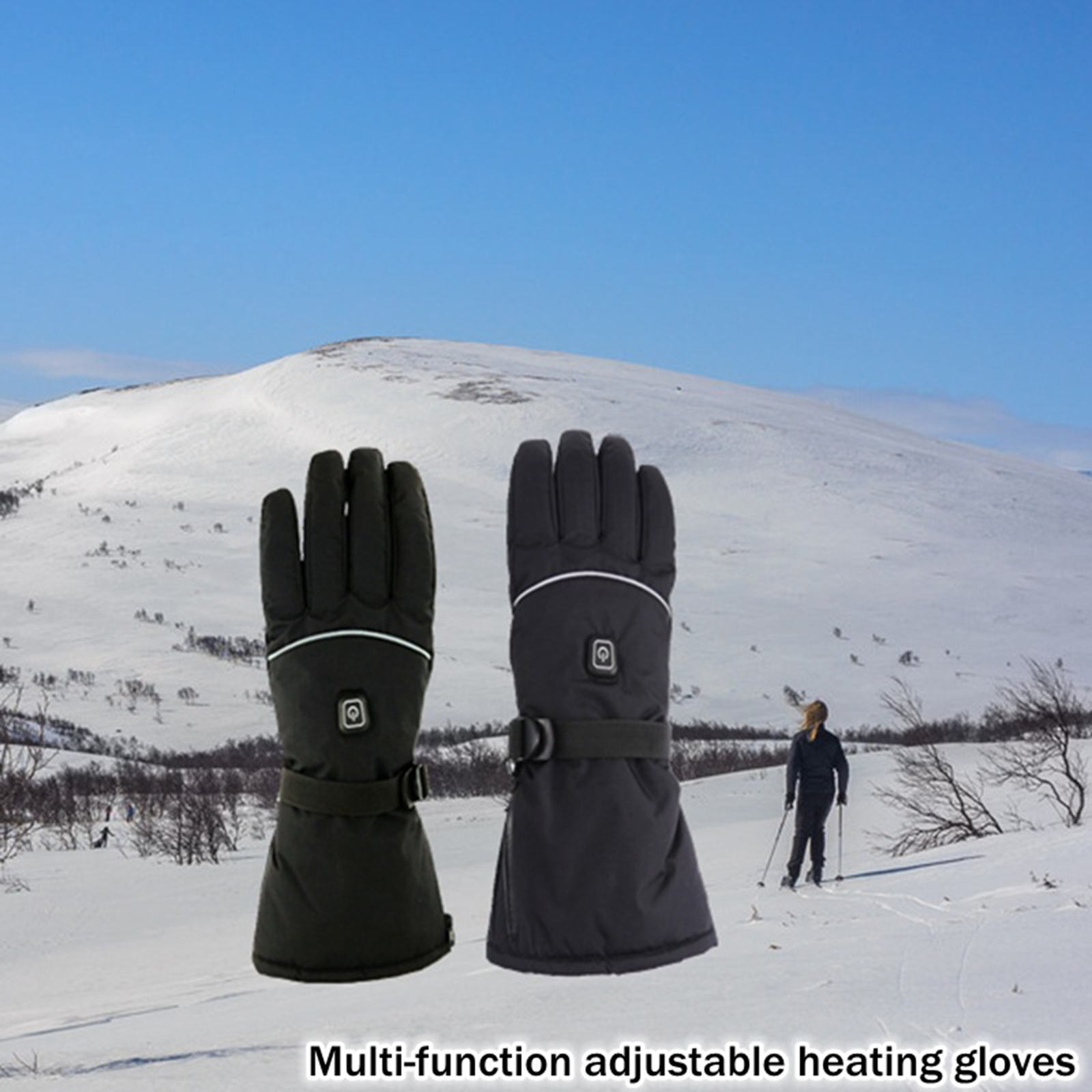 Circle Cool Men Women Waterproof Gloves Touch Screen Autumn Winter Nonslip Gloves for Sports Mountaineering Cycling Skiing 3-level Temperature Adjustable