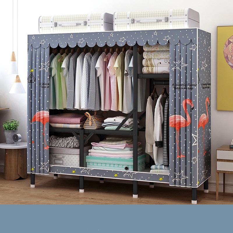 Tủ vải biến hình, tủ đựng quần áo khung thép cacbon sơn tĩnh điện cao cấp 1m7 nhập khẩu bảo hành 12 tháng