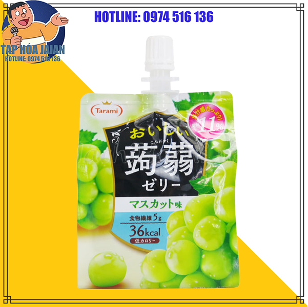 Thạch Rau Câu Konnyaku Tarami Vị Nho Xanh Nhật Bản Nhật Bản