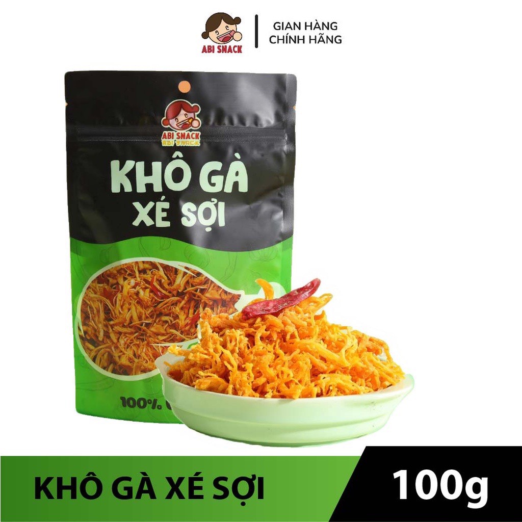 Khô gà cay bơ tỏi xé sợi Abi