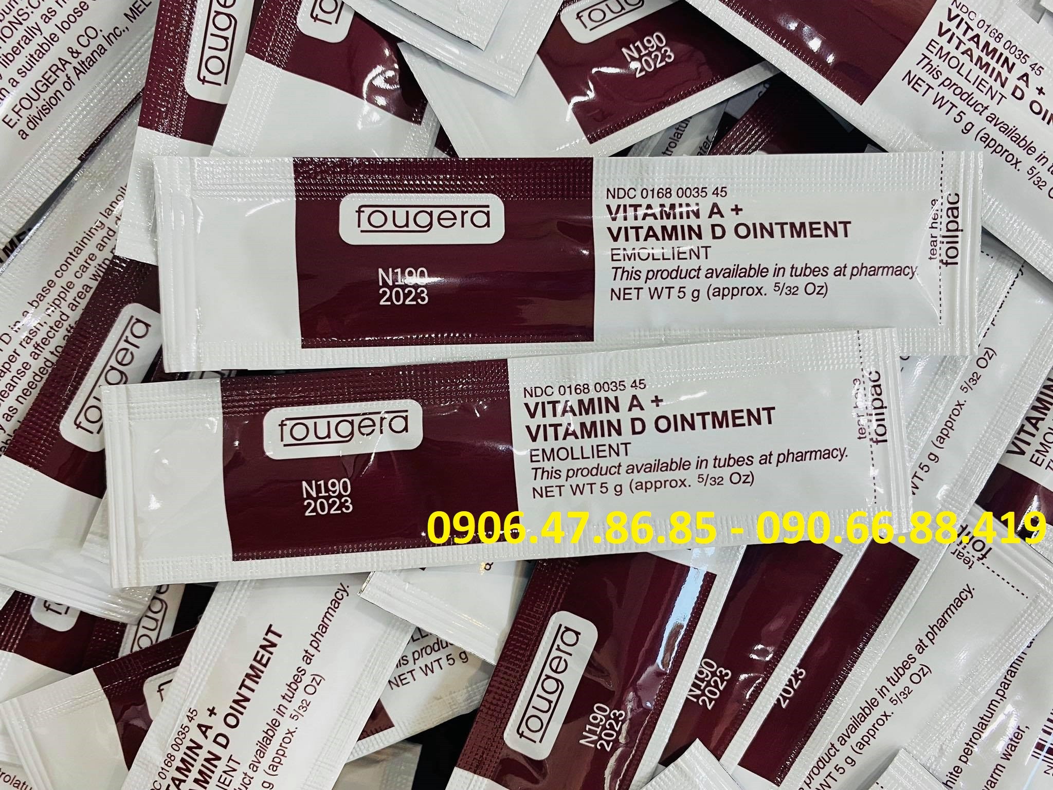 (25 gói) Dưỡng vitamin AD Fougera Môi Mày sau phun xăm