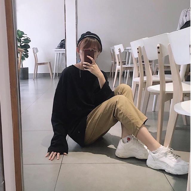 Áo thun dài tay trơn nhiều màu basic unisex