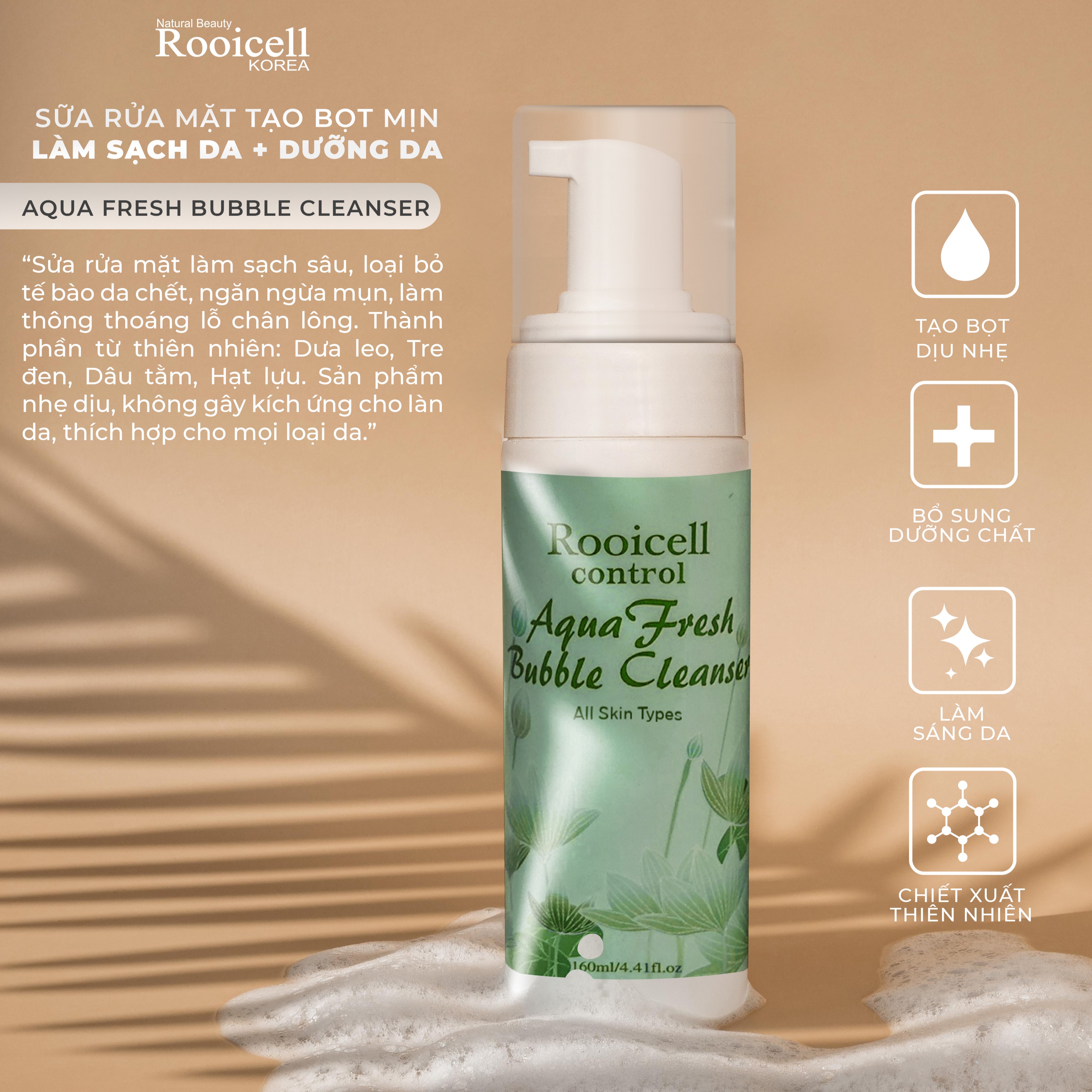 Sữa rửa mặt Rooicell Aqua Fresh Bubble Cleanser - All Skin