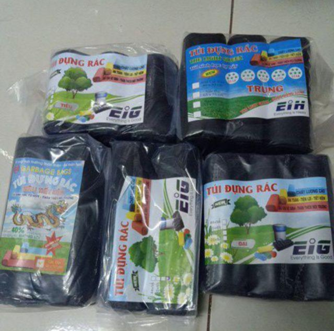 Túi rác cuộn màu/đen