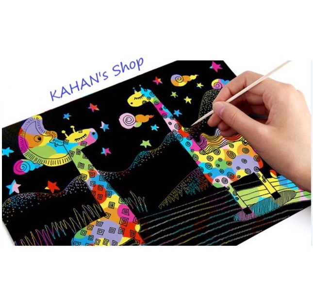 Set 10 tờ giấy ma thuật A4 (Set of 10 rainbow scratch paper)