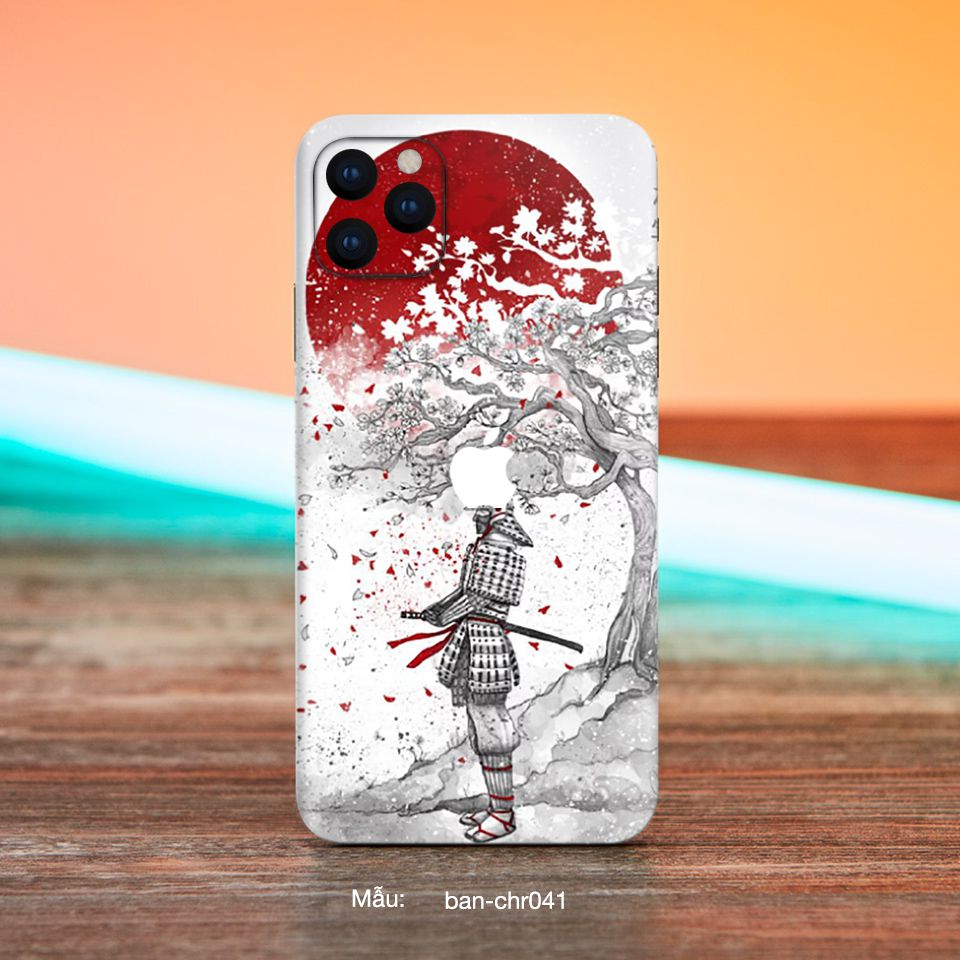 Miếng dán skin mẫu Samurai Nhật Bản - CHR042 cho iPhone 7 Plus, 8 Plus, X, XS, XS Max, 11, 11 Pro, 11 Pro Max