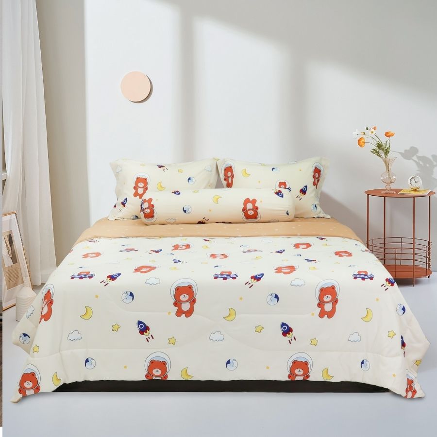 Bộ 5 món drap, áo gối kèm mền Stefani - ST200047 - Bộ chăn ga gối cotton