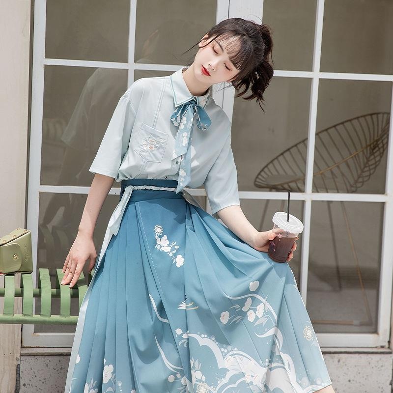✜▫ Bộ Hán Phục Cách Tân Màu gradient Thời Trang Mùa Hè Cho Nữ