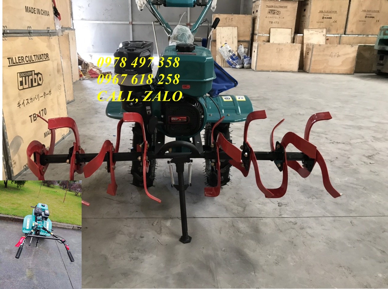 Máy Cày Máy Xới Đất Mini Máy Xới Đất Chạy Xăng Turbo 170f