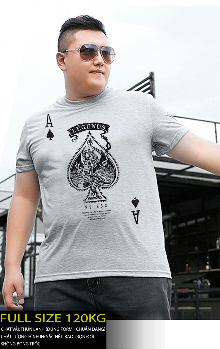 40 - 120kg adult breathable gray men's T-shirt