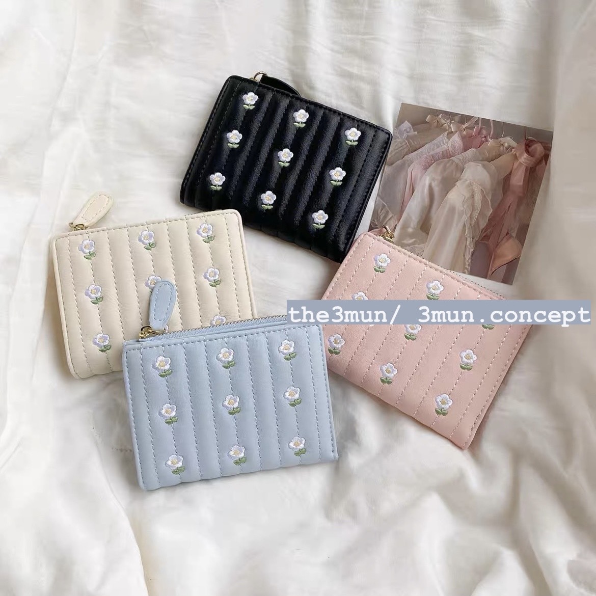 Ví Nữ Thêu Hoa 3Mun Concept Loại I