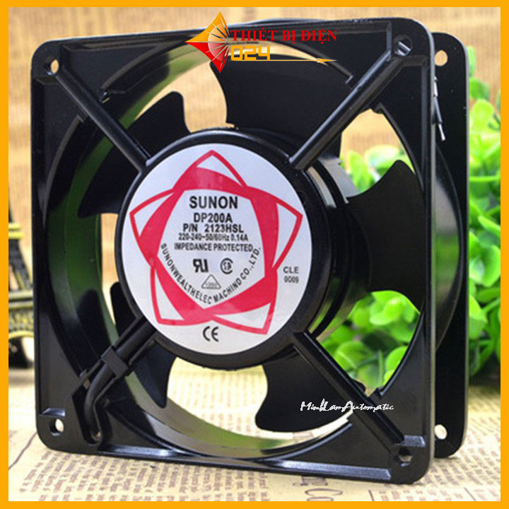 Quạt gió, quạt tản nhiệt 12x12 điện 220v kèm lưới bảo vệ cánh quạt