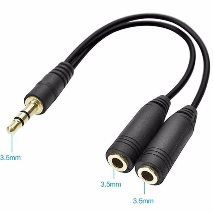 Jack chia âm thanh 1 ra 2 cổng audio 3.5 mm - chia loa 1 ra 2, cáp chia âm thanh từ 1 ra 2 – đầu 3.5mm
