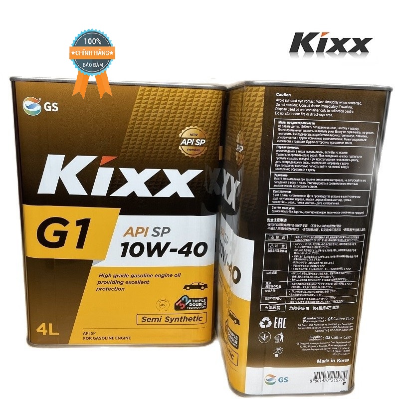 ][Hàng Chính Hãng] Dầu Nhớt Cho Động Cơ Xăng KIXX G1 SP 10W-40 4 Lít tiết kiệm nhiên liệu cho xe bạn