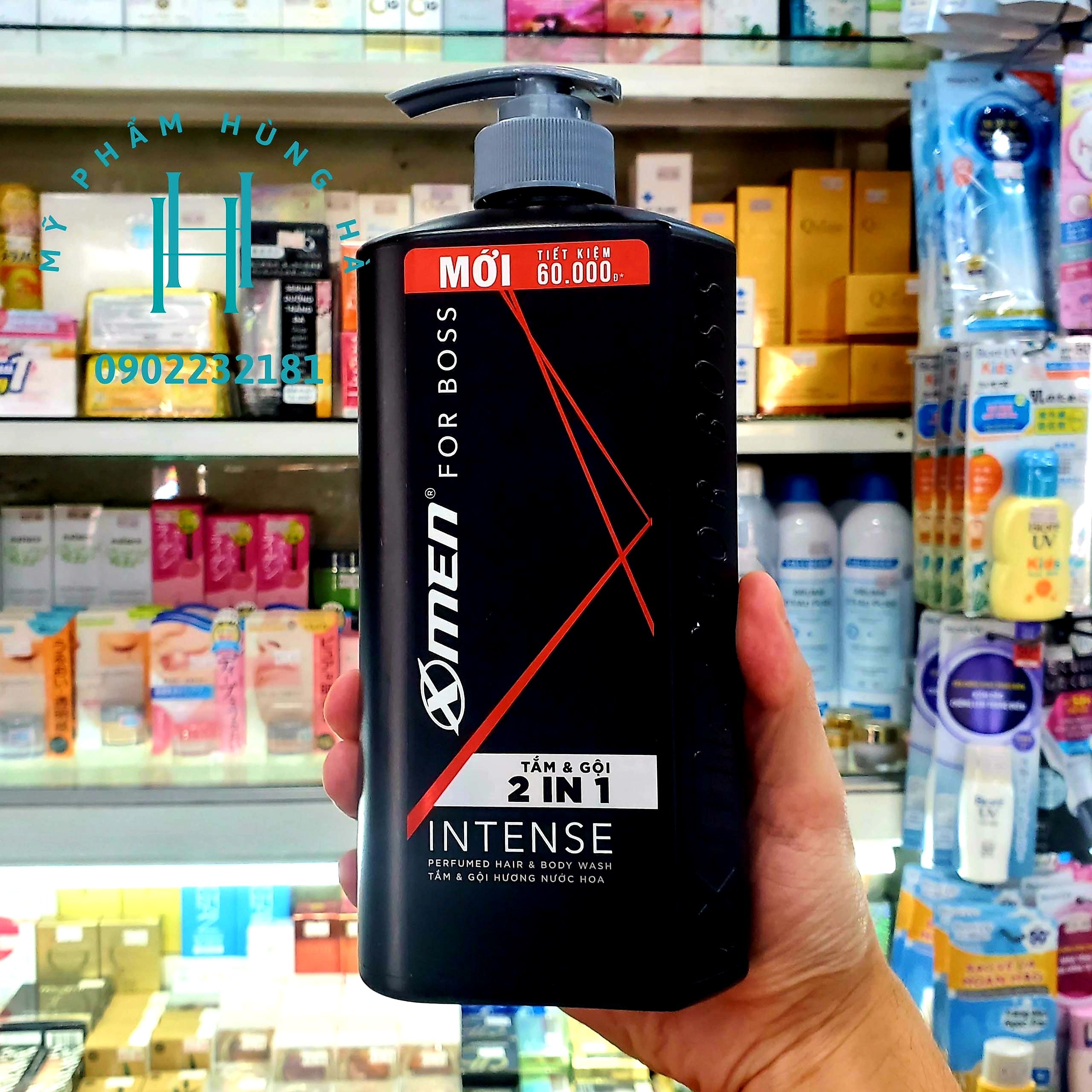 Dầu tắm gội 2 trong 1 Xmen For Boss Intense, sữa tắm gội nước hoa nam cao cấp Xmen Perfumed Hair & Body Wash 650ml