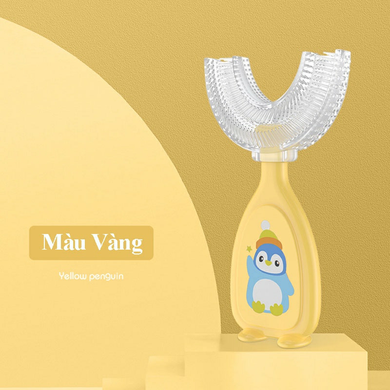 Bàn chải đánh răng chữ U cho bé từ 2-12 tuổi hình chim cánh cụt
