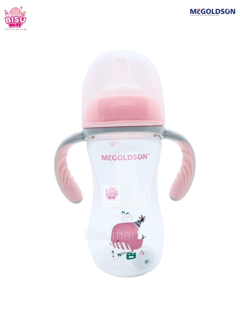 Bình sữa pp cổ rộng cho bé mcgoldson 300ml mẫu mới