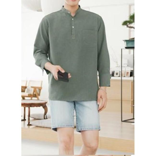 [HÀNG BÁN CHẠY] Áo sơ mi nam dài tay cổ tàu
