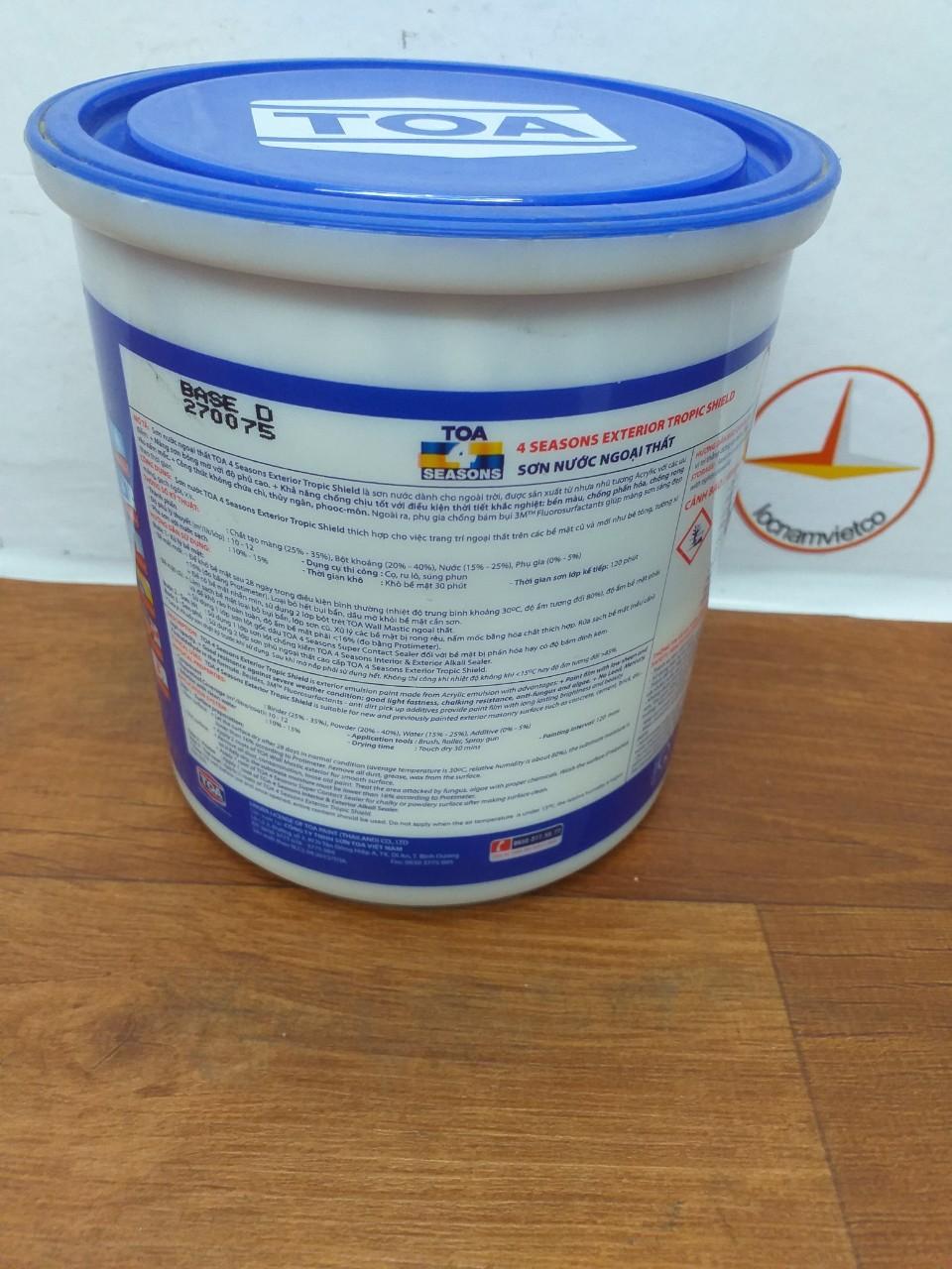 Sơn tường, sơn nước ngoại thất Toa 4SS màu đen 8237 1L