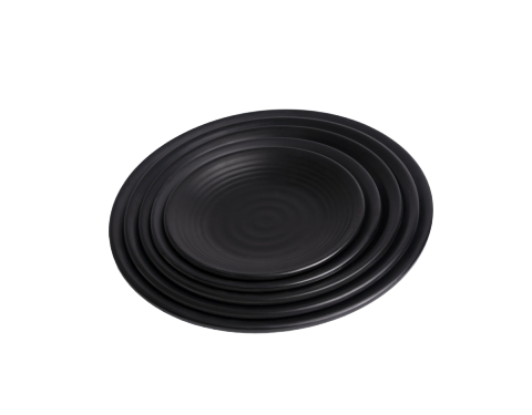Đĩa Nhựa Melamine Đen Nhám 22cm