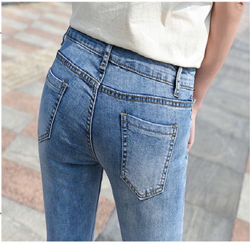 Quần jean lửng co giãn Quảng Châu cho nữ LS_Q082
