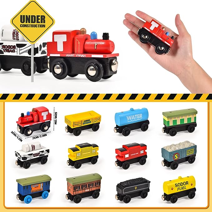 Đồ chơi Toa xe lửa Thomas bằng gỗ, chạy trên đường ray xe lửa gỗ