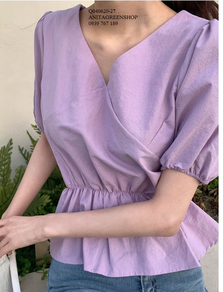 Q040620 ÁO KIỂU MÀU TÍM