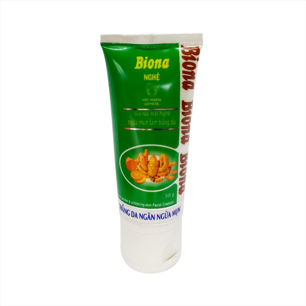 Sữa rửa mặt Biona Nghệ trắng da ngăn ngừa mụn tuýp 50g