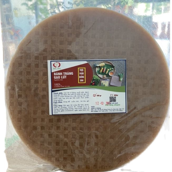[FREESHIPMAX] Bánh Tráng gạo lứt đỏ Hữu Cơ - 400gr