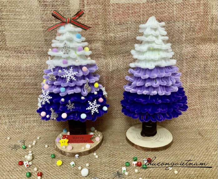 Cây thông Noel kẽm nhung handmade