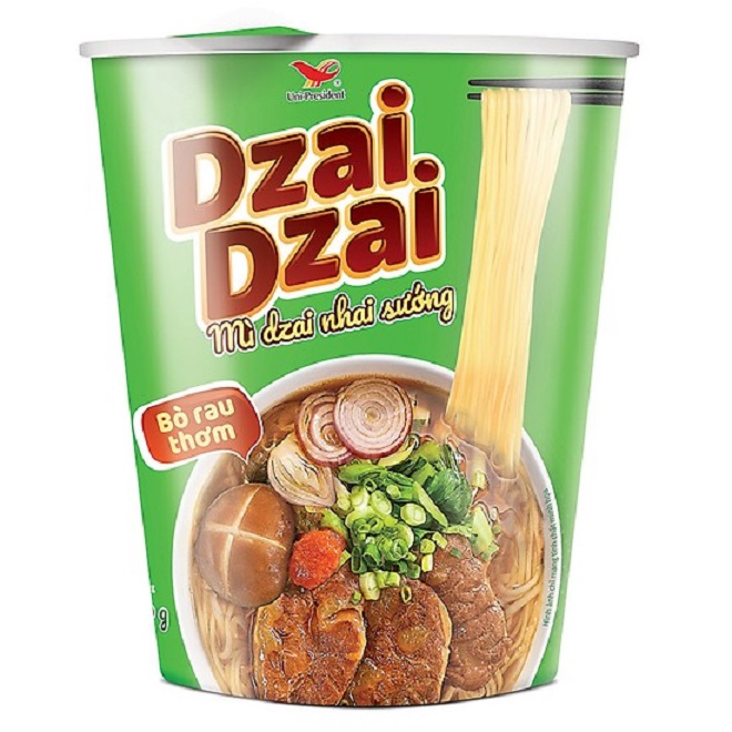 Thùng mì ly Dzai Dzai thơm ngon vị Bò rau thơm 24 ly