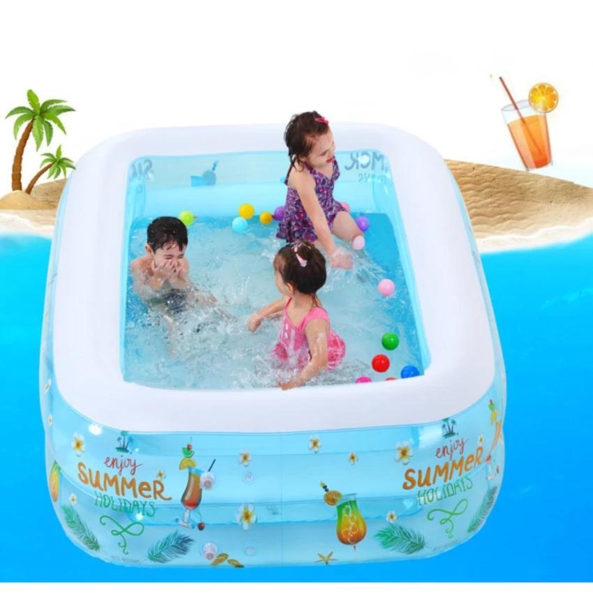 Bồn tắm phao - Bể phao bơi 3 tầng chữ nhật loại to cho bé ngày hè